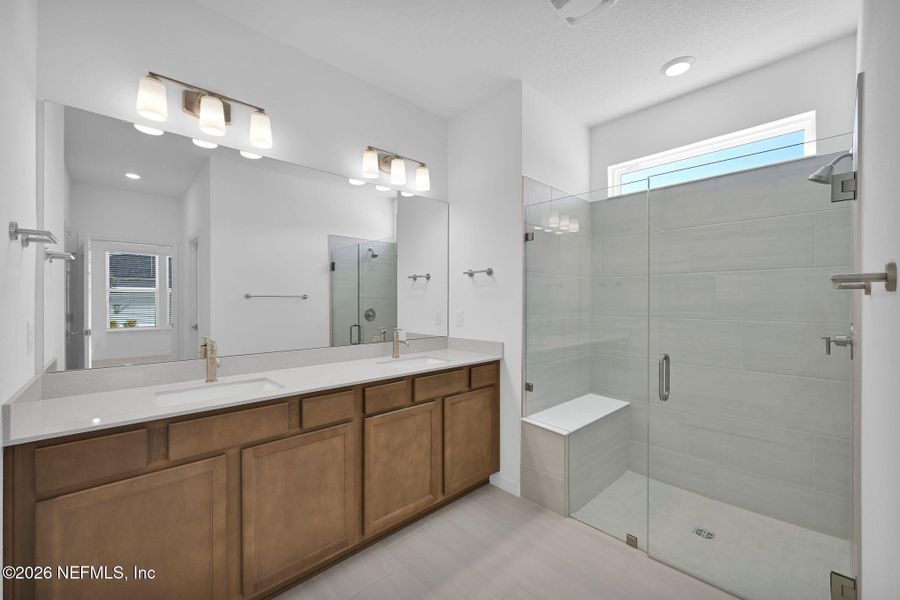 Furnished interior view inside a new home in Del Webb Wildlight, Yulee (Image 8).