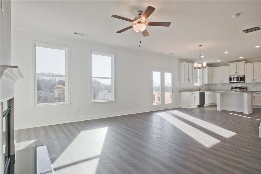 Spacious, unfurnished interior of a new home in Clark Farms, Flowery Branch (Image 39). Spacious, unfurnished interior of a new home in Clark Farms, Flowery Branch (Image 39).