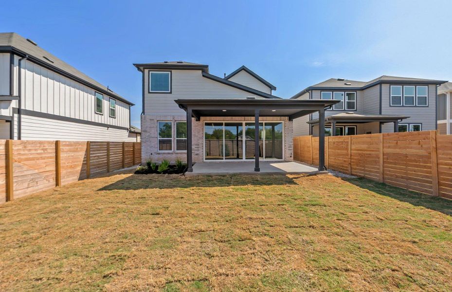 Exterior details and patio area of a home in Horizon Lake, Leander (Image 2). Exterior details and patio area of a home in Horizon Lake, Leander (Image 2).