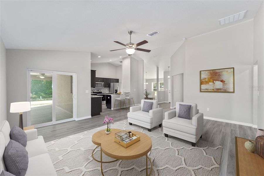 Furnished interior view inside a new home in , Dunnellon (Image 15).