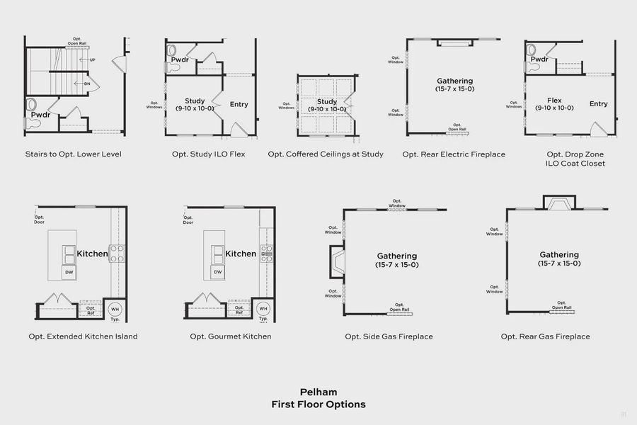 2D floor plan layout for the Pelham by DRB Homes in Cottages of Bearwood, Mount Pleasant, TN (Image 34).