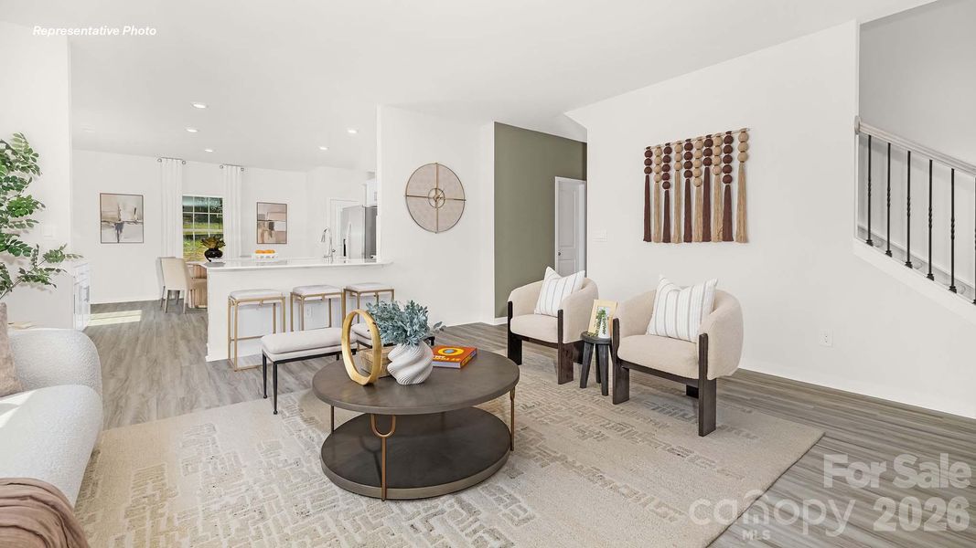Furnished interior view inside a new home in Calvin Creek, Troutman (Image 4).