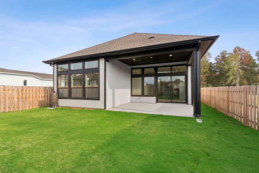 Exterior details and patio area of a home in COLTON - Reserve Collection, Todd Mission (Image 3).