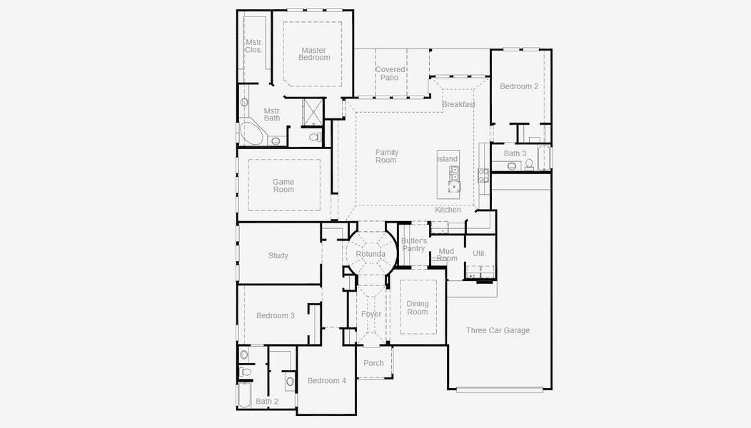 2D floor plan layout for the Natalia by Coventry Homes in Pecan Square 100', Northlake, TX (Image 4).