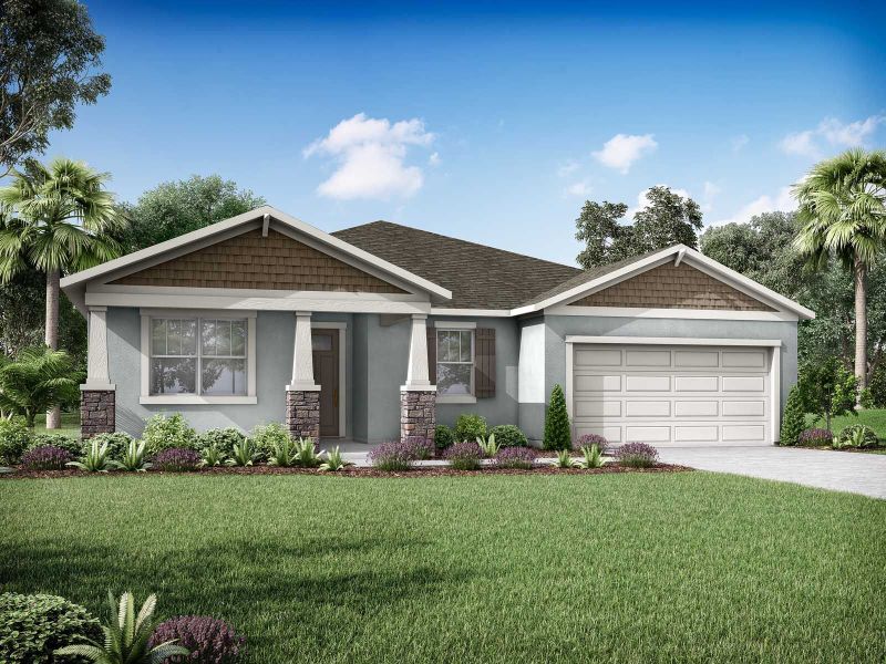 Representative exterior photo of a completed home built from the Honeysuckle by Mattamy Homes in Meridian Parks, Orlando, FL (Image 2). Representative exterior photo of a completed home built from the Honeysuckle by Mattamy Homes in Meridian Parks, Orlando, FL (Image 2).