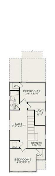 2D floor plan layout for the Evergreen B by Homes by Dickerson in Chatham Park, Pittsboro, NC (Image 3). 2D floor plan layout for the Evergreen B by Homes by Dickerson in Chatham Park, Pittsboro, NC (Image 3).