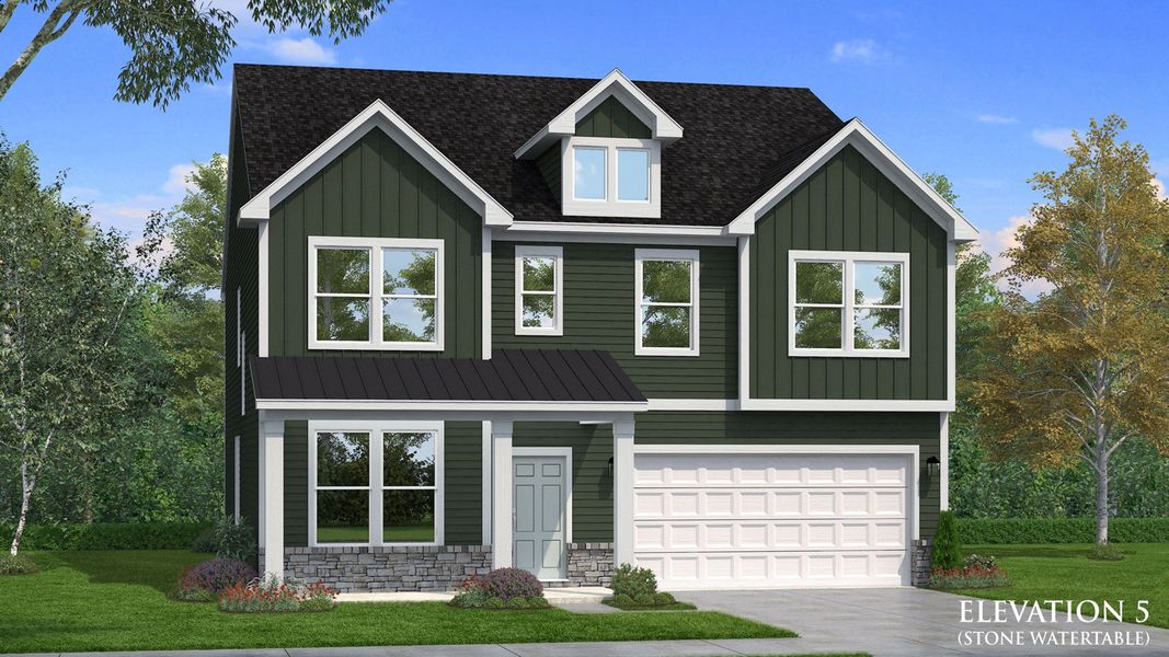 Representative exterior photo of a completed home built from the Brier Creek by DRB Homes in Weavers Pointe, Zebulon, NC (Image 23).