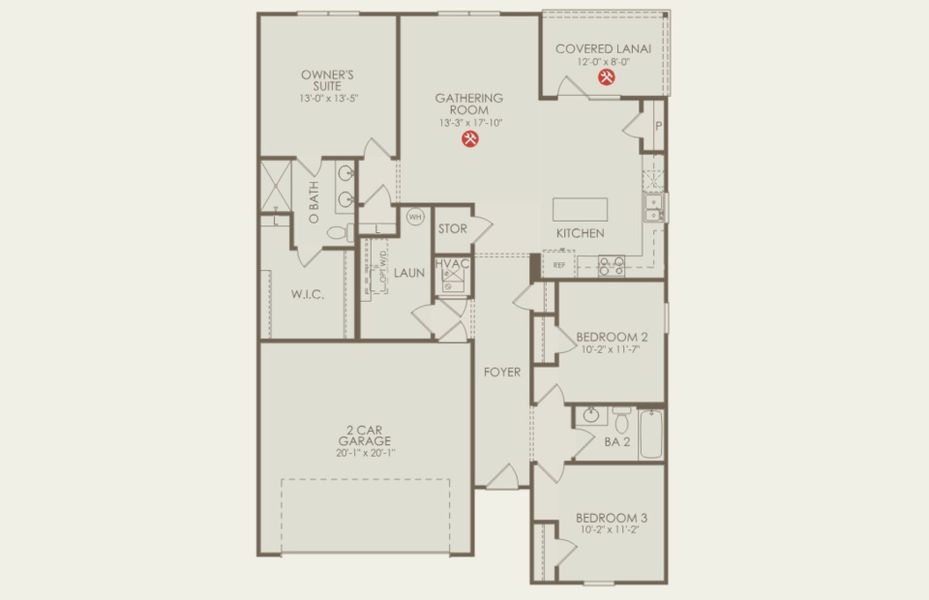 2D floor plan layout of this home in Grand Arbor, Blythewood, SC (Image 5).
