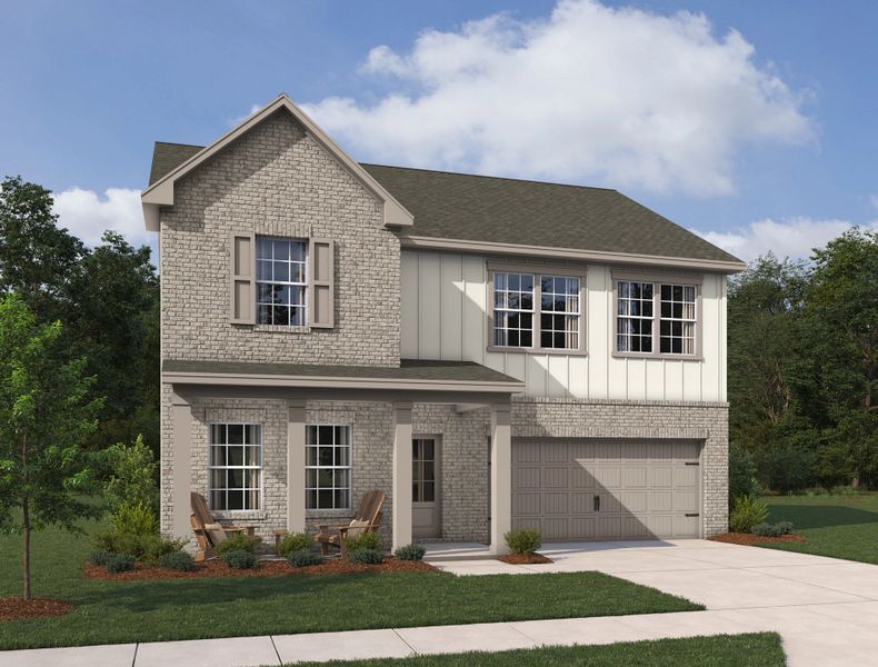 Representative exterior photo of a completed home built from the Astrid by Ashton Woods in The Pointe at Heron Bay, Locust Grove, GA (Image 3).