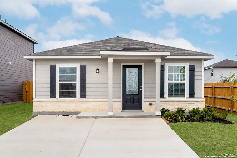 Front exterior of a new home in Blue Wing, San Antonio, TX, highlighting curb appeal (Image 2).