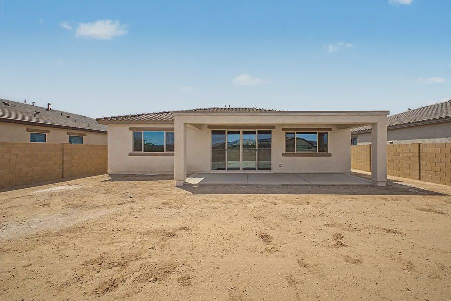 Exterior details and patio area of a home in Forté at Granite Vista, Waddell (Image 32).