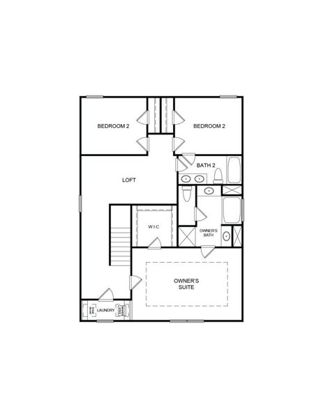 2D floor plan layout for the The Bradshaw by Direct Residential Communities in Neely Farm, Covington, GA (Image 4).