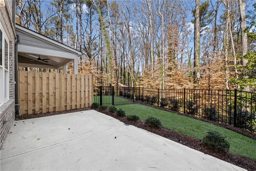 Exterior details and patio area of a home in Devin's Shire - A Kennesaw Tradition, Kennesaw (Image 4).