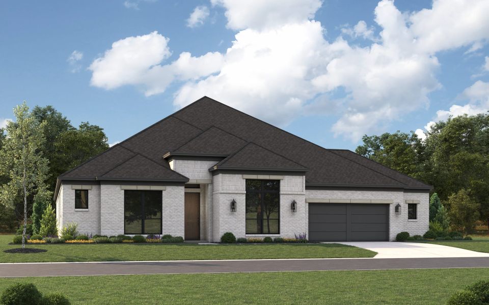 Representative exterior photo of a completed home built from the 6011 by Tradition Homes in Furst Ranch – 80′ Lots, Argyle, TX (Image 4). Representative exterior photo of a completed home built from the 6011 by Tradition Homes in Furst Ranch – 80′ Lots, Argyle, TX (Image 4).