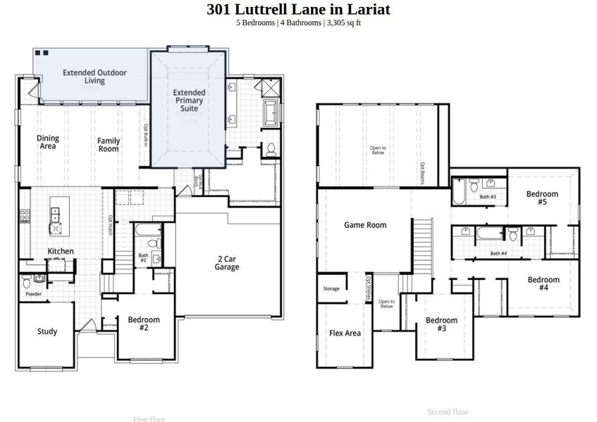 2D floor plan layout of this home in Lariat, Liberty Hill, TX (Image 2). 2D floor plan layout of this home in Lariat, Liberty Hill, TX (Image 2).