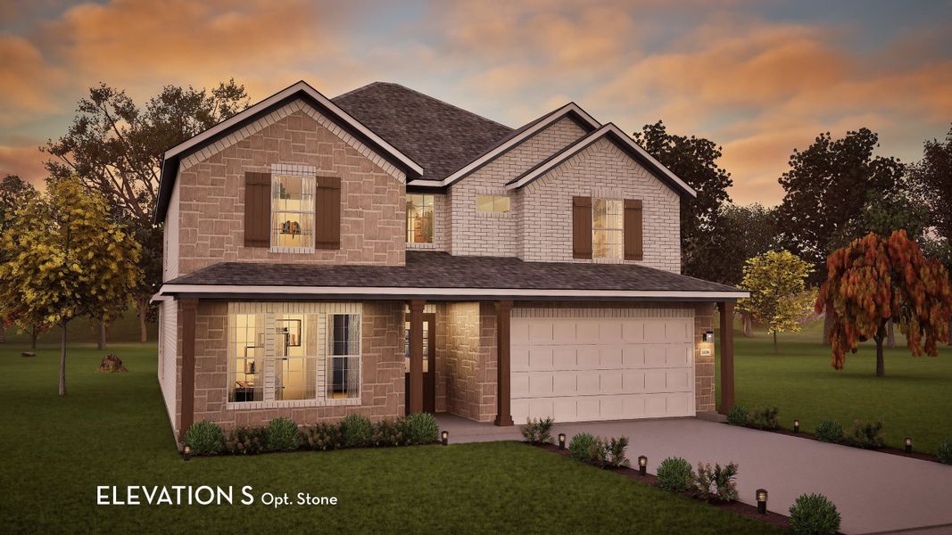 Representative exterior photo of a completed home built from the Southfork by CastleRock Communities in Green Meadows, Celina, TX (Image 23).