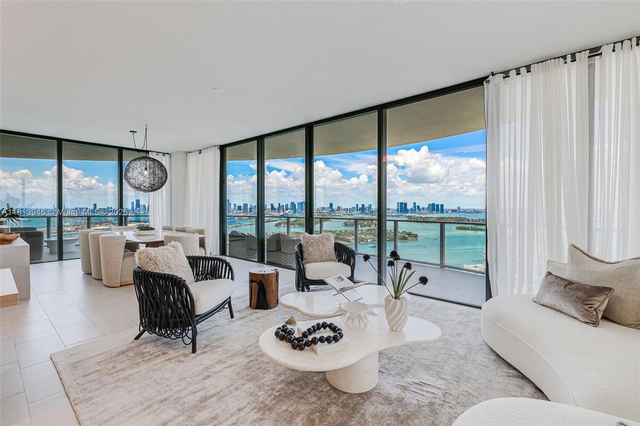 Furnished interior view inside a new home in Five Park, Miami Beach (Image 15).