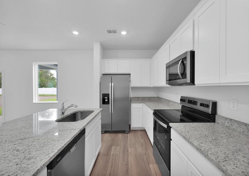 Each kitchen comes complete with stainless steel appliances