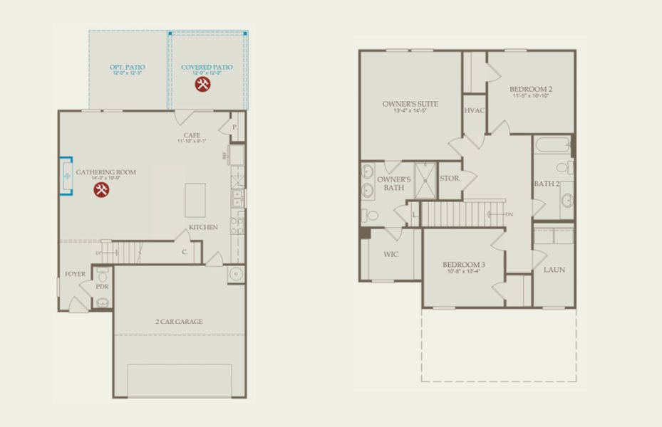 2D floor plan layout of this home in Grand Arbor, Blythewood, SC (Image 4).