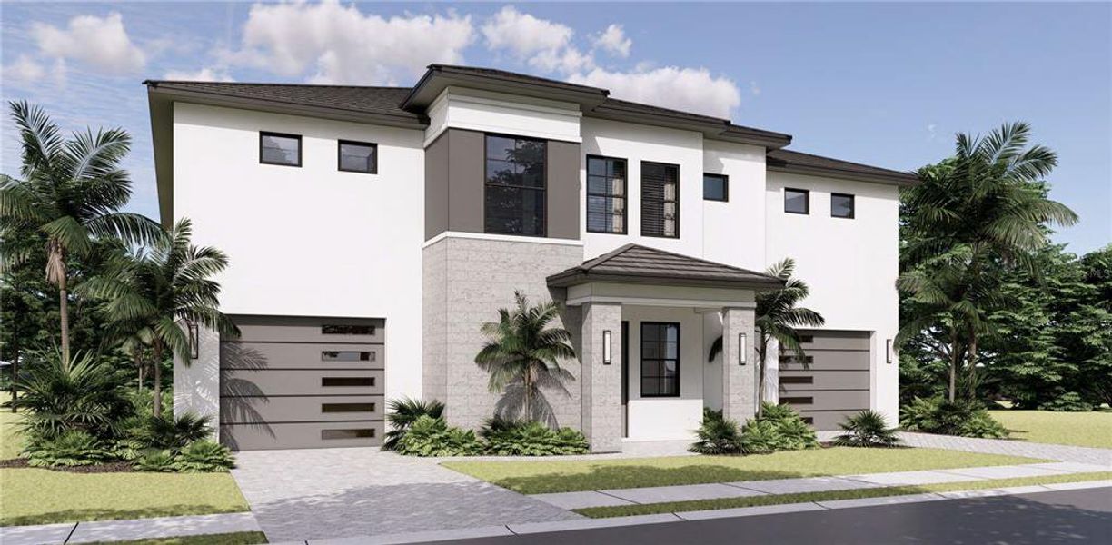 Front exterior of a new home in , Sarasota, FL, highlighting curb appeal (Image 12).