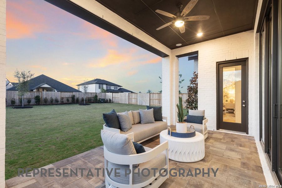 Exterior details and patio area of a home in The Ranches at Creekside, Boerne (Image 21).