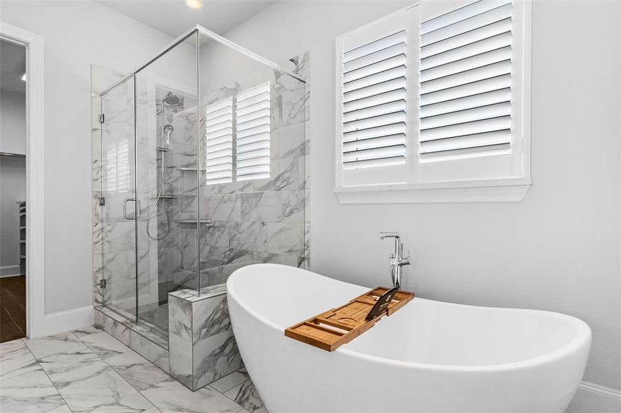 Huge shower and one of the only homes with a free-standing tub!