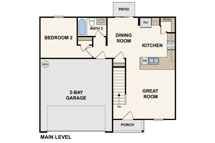 2D floor plan layout for the Dupont by Century Complete in Maple Ridge, Newton, NC (Image 3).