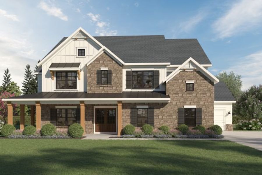 Representative exterior photo of a completed home built from the George by Kerley Family Homes in Walters Creek, Douglasville, GA (Image 7). Representative exterior photo of a completed home built from the George by Kerley Family Homes in Walters Creek, Douglasville, GA (Image 7).