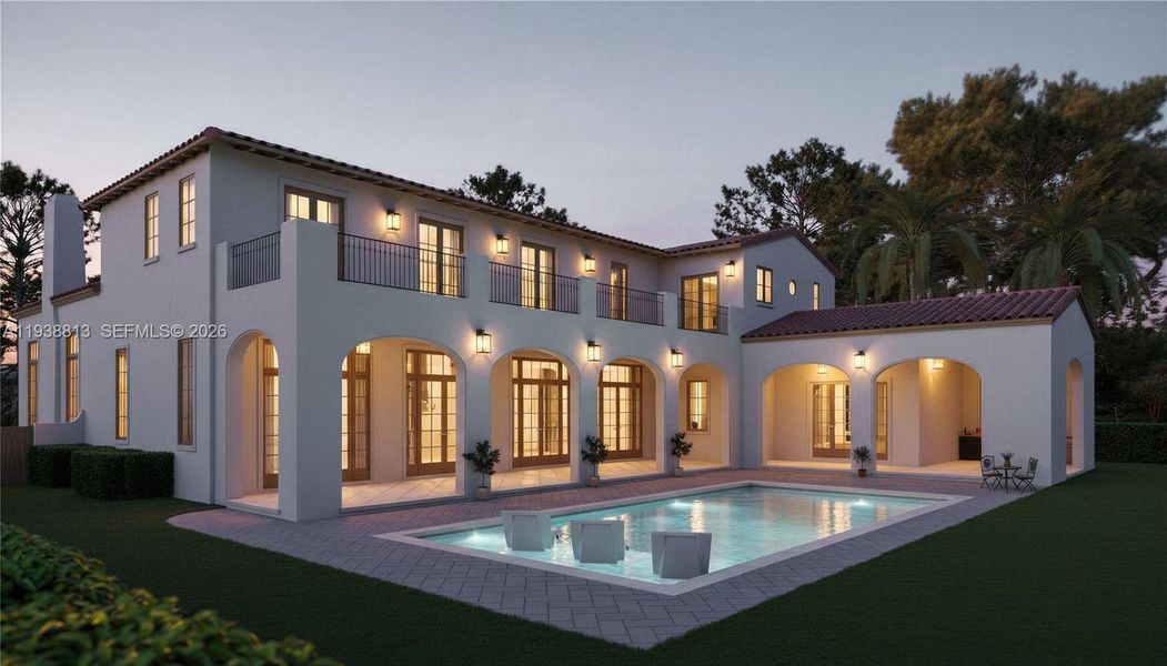 Exterior details and patio area of a home in , Coral Gables (Image 4). Exterior details and patio area of a home in , Coral Gables (Image 4).