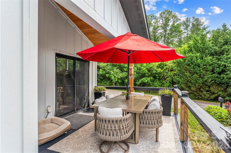 Deck with partial covered area