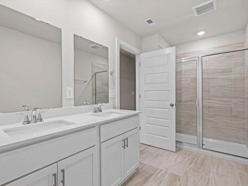 Furnished interior view inside a new home in Crossing at Abner Creek Townes, Greer (Image 8).