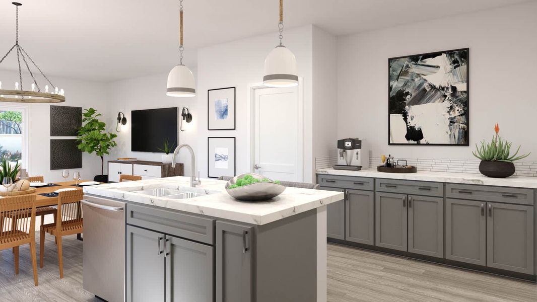 Kitchen Rendering - Cottonwood at Northern Farms in Waddell, Arizona | Landsea Homes