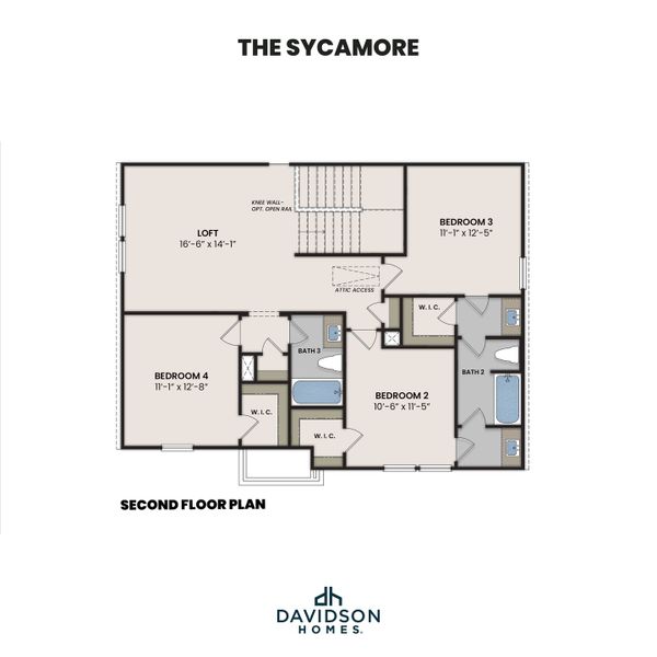 2D floor plan layout for the The Sycamore C by Davidson Homes LLC in Rayburn Valley, San Antonio, TX (Image 3).