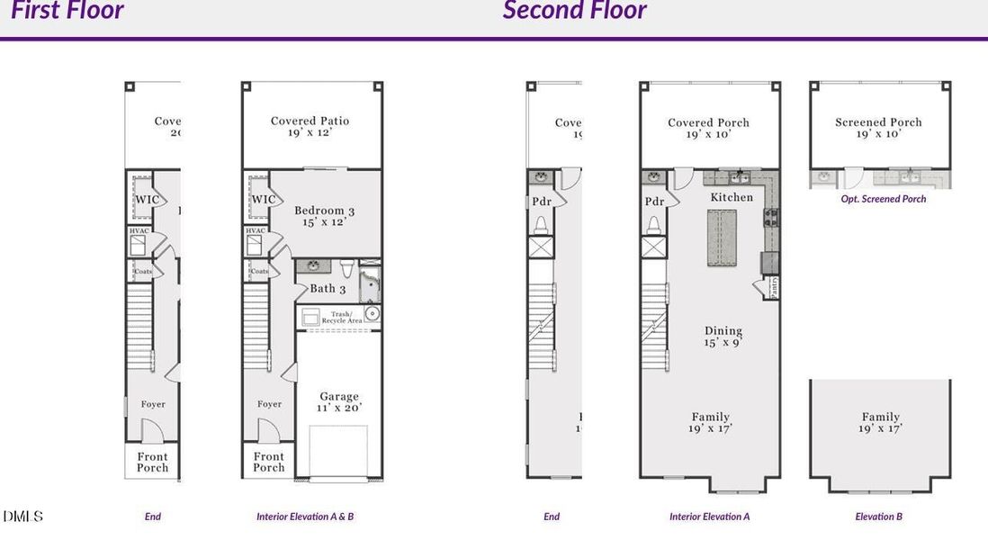 2D floor plan layout of this home in Page Townes, Morrisville, NC (Image 3).