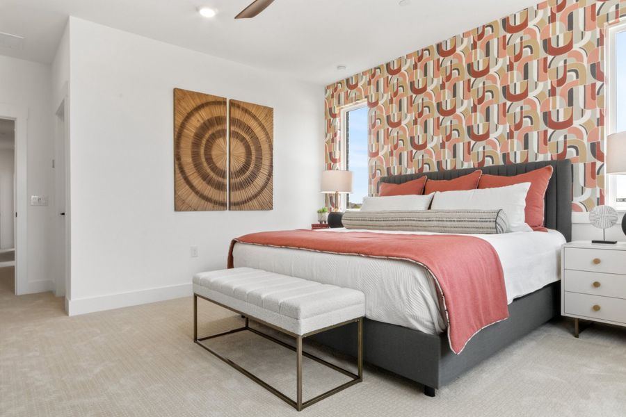 Furnished interior view inside a new home in Willow Grove Townhomes, Melissa (Image 22). Furnished interior view inside a new home in Willow Grove Townhomes, Melissa (Image 22).