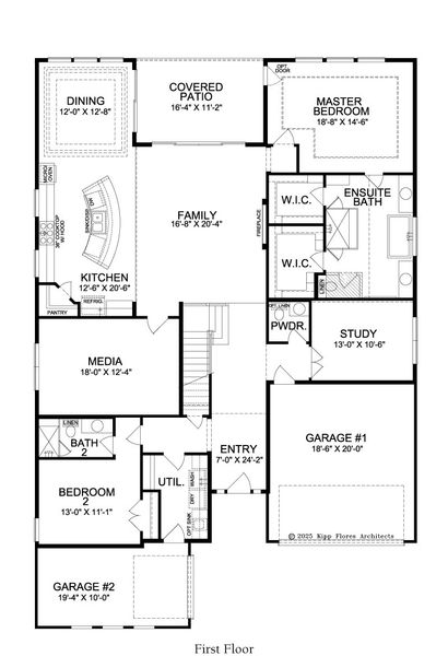 2D floor plan layout for the Hawthorne by Landon Homes in Lexington Frisco, Frisco, TX (Image 5).