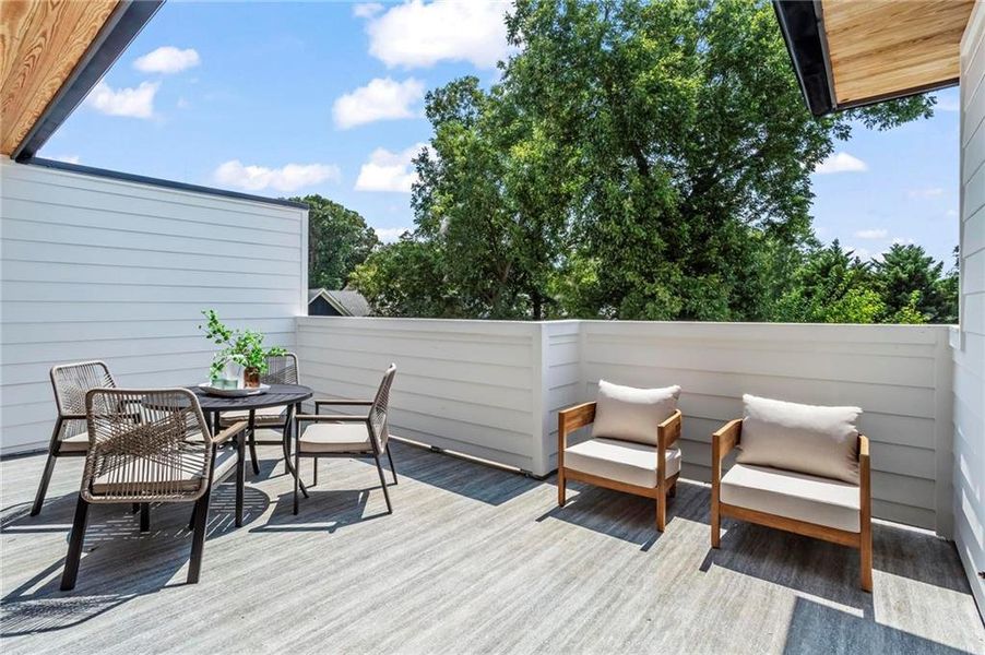 Exterior details and patio area of a home in , Atlanta (Image 28).