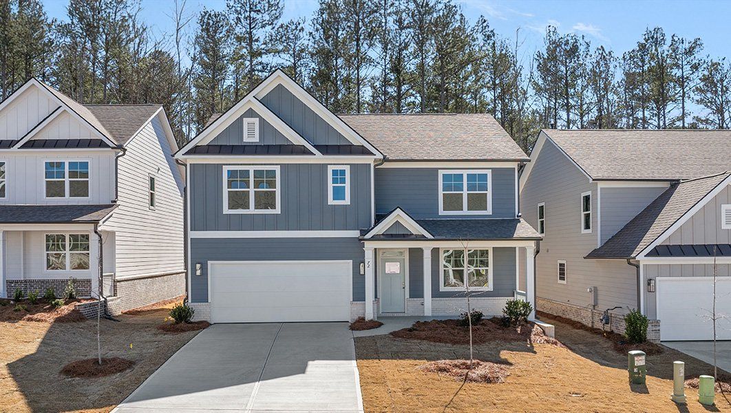 Representative exterior photo of a completed home built from the HAYDEN by D.R. Horton in Hamptons at Riverwood South, Dallas, GA (Image 1).