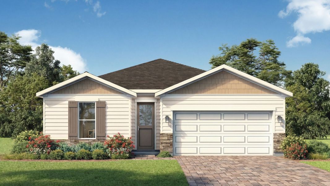 Representative exterior photo of a completed home built from the Berkeley by DRB Homes in Panther Creek, Jacksonville, FL (Image 5).