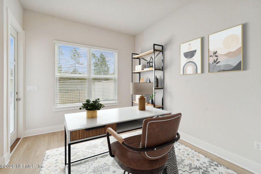 Furnished interior view inside a new home in Kettering at eTown - Paired Villas, Jacksonville (Image 4).