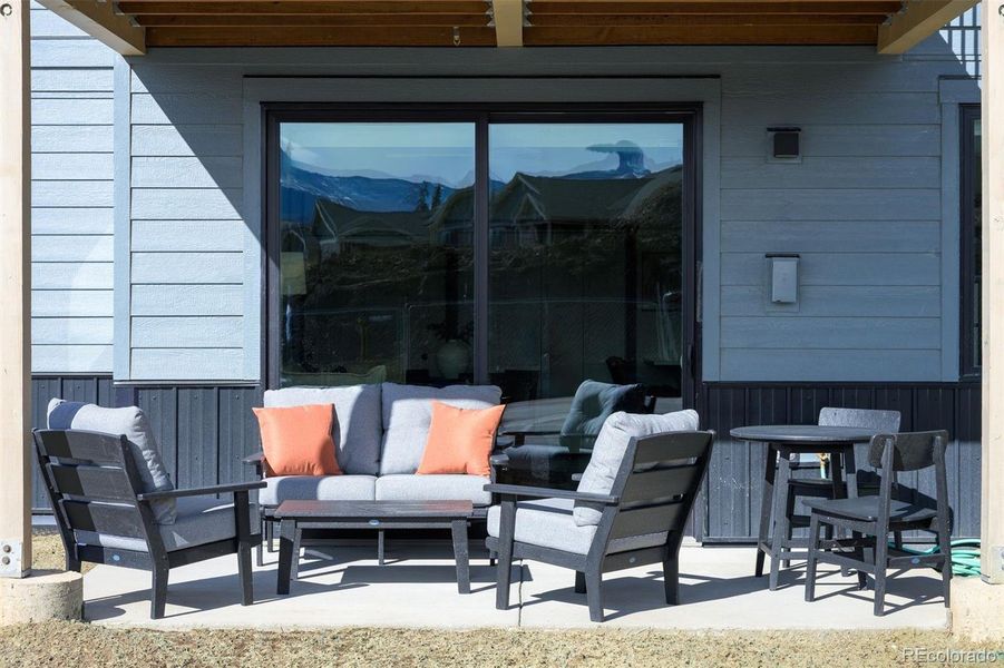 Exterior details and patio area of a home in , Fraser (Image 2).