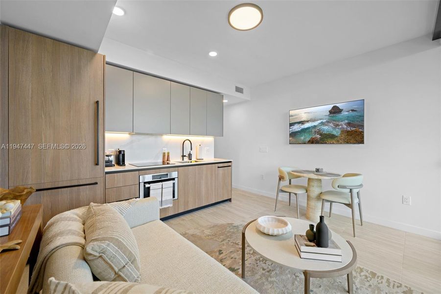 Furnished interior view inside a new home in , Miami Beach (Image 10).