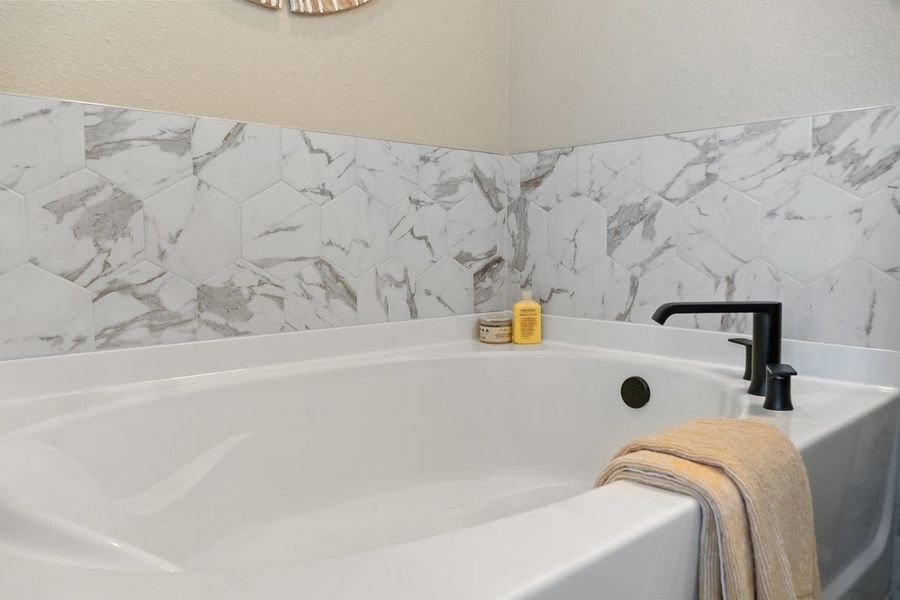 Garden tub at primary bath Garden tub at primary bath