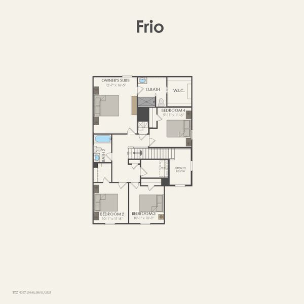 2D floor plan layout for the Frio by Centex in Cottonwood Creek, Howe, TX (Image 3).