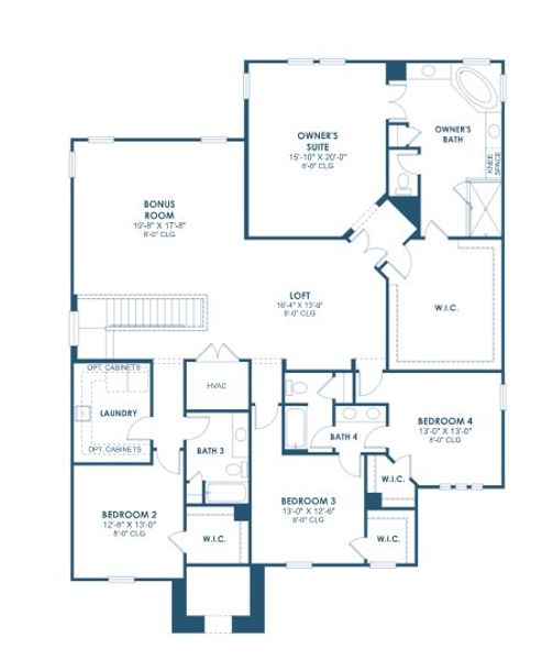 2D floor plan layout for the Westshore II by Homes by WestBay in Pasadena Ridge, Pasadena Hills, FL (Image 3).