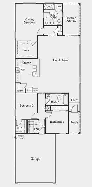 2D floor plan layout for the 1620 by KB Home in Mandarina Reserve, Marana, AZ (Image 3).