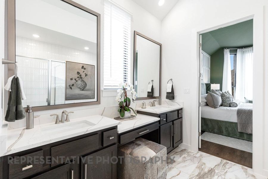 Furnished interior view inside a new home in 6 Creeks at Waterridge: 60ft. lots, Kyle (Image 21).