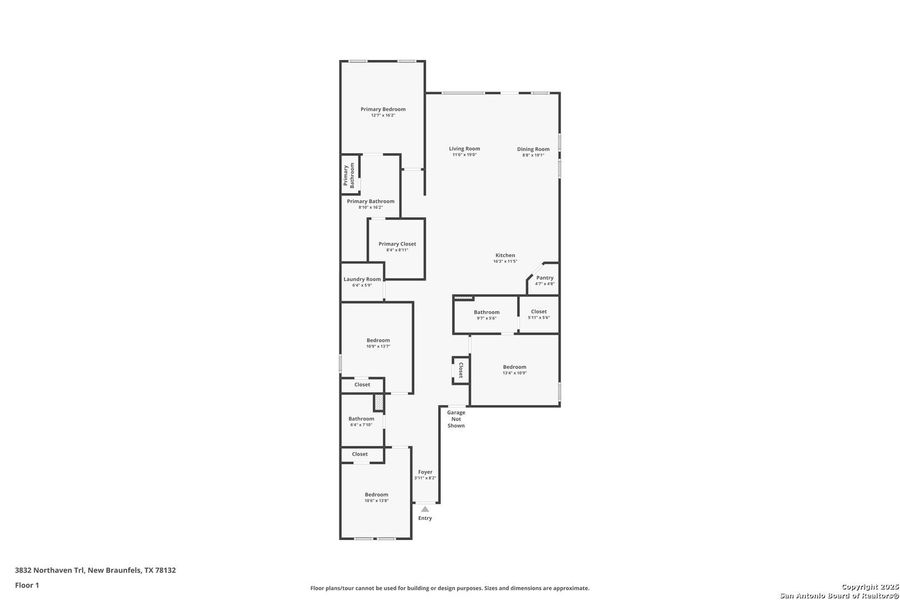 2D floor plan layout of this home in , New Braunfels, TX (Image 3).