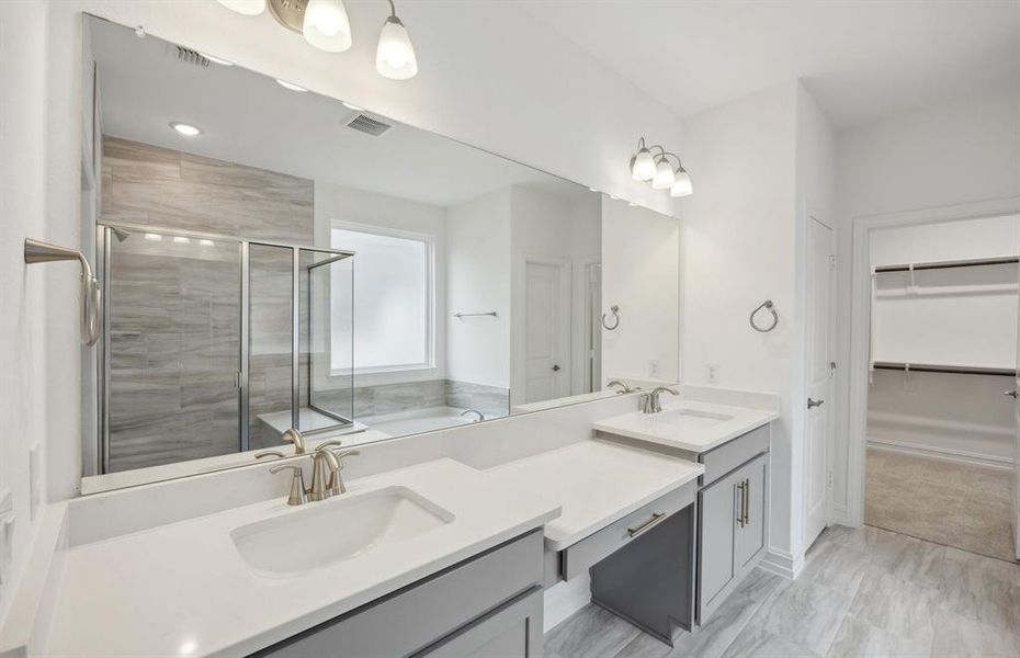 Elegant owner's bathroom*real home pictured
