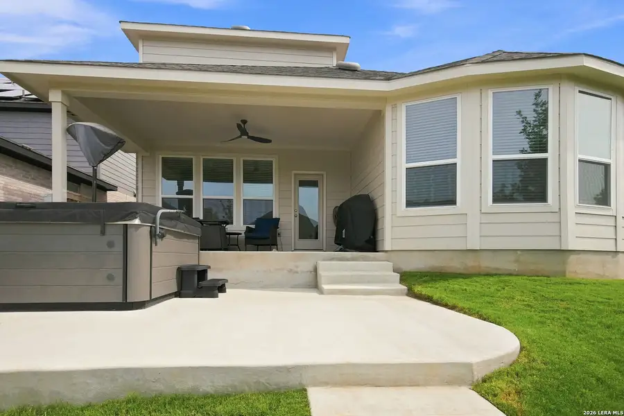 Exterior details and patio area of a home in Bison Ridge, San Antonio (Image 4).